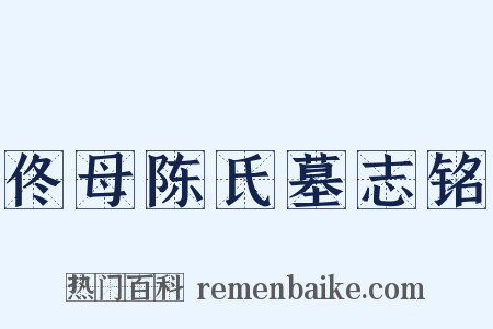 佟母陈氏墓志铭是什么意思的图片